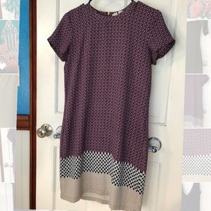 Multi-colored mosaic shift dress (midi length)